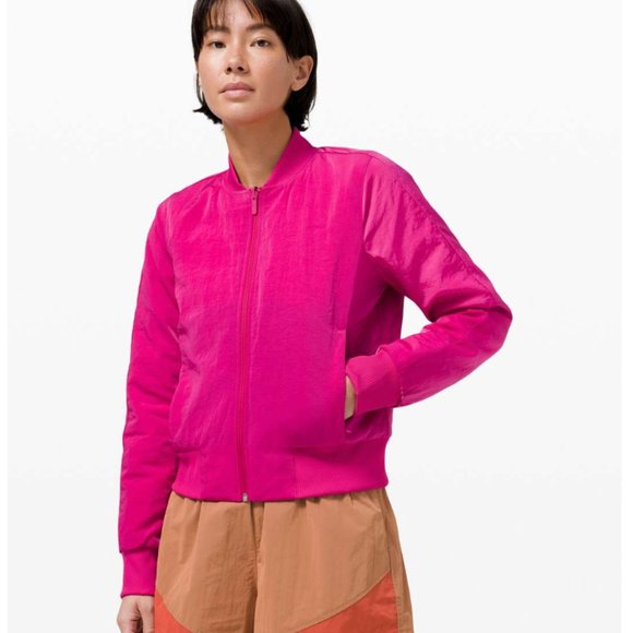 Lululemon Non Stop Bomber Reversible Ripened Raspberry EUC - Picture 11 of 11